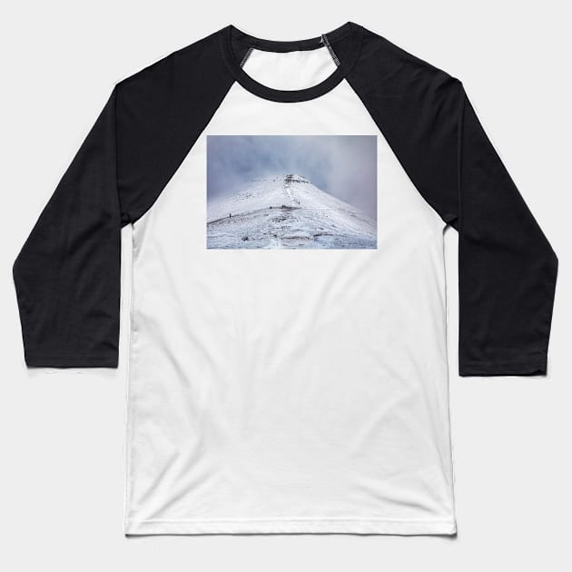 A snowy Corn Du in the Brecon Beacons National Park Baseball T-Shirt by dasantillo